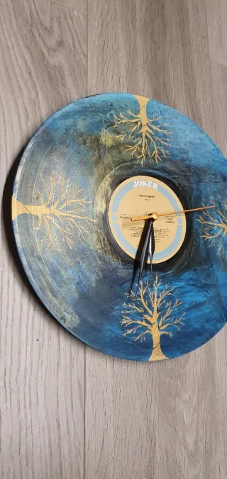 Orologio da parete in vinile 33 giri dipinto