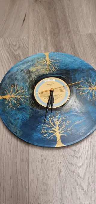 Orologio da parete in vinile 33 giri dipinto