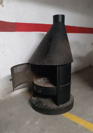 Estufa chimenea hierro forjado negra