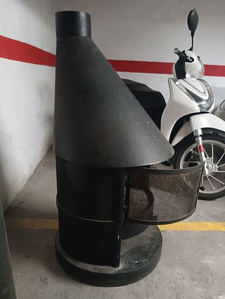 Estufa chimenea hierro forjado negra