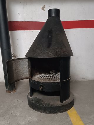 Estufa chimenea hierro forjado negra