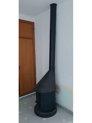 Estufa chimenea hierro forjado negra