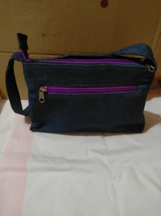 Lote 3 borse: denim, beige, grigio