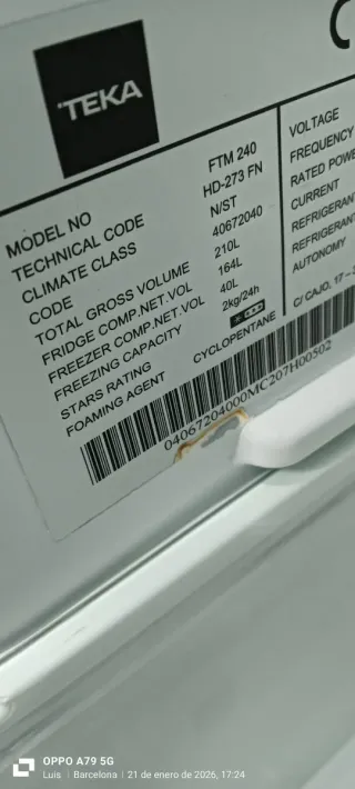 Nevera pequeña Teka