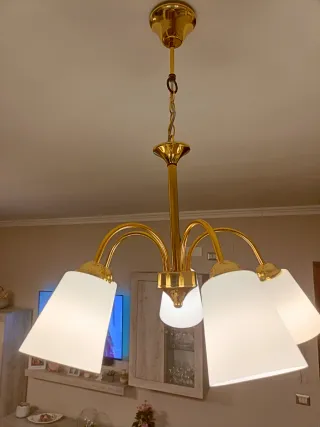 Lampadario 5 bracci oro