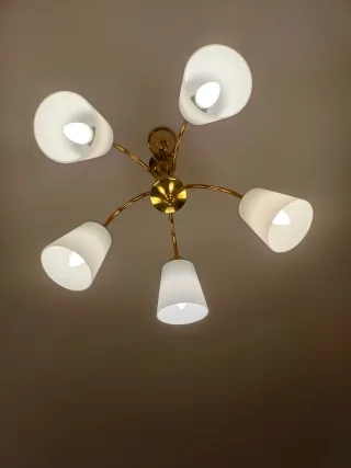 Lampadario 5 bracci oro