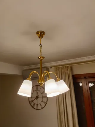 Lampadario 5 bracci oro