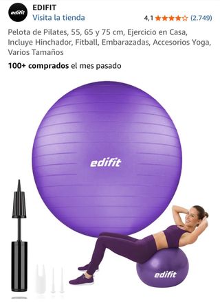Pelota Pilates Edifit con Inflador