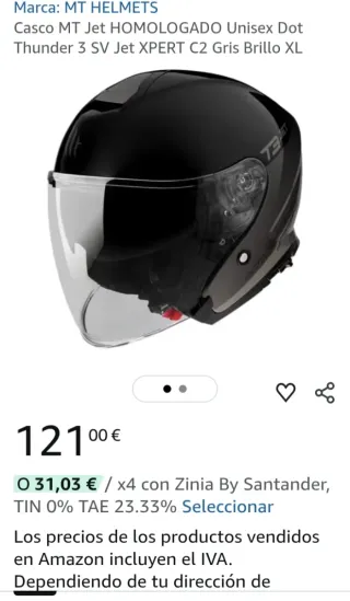 Casco Jet MT OF504SV THUNDER 3 SV XPERT. Talla S.