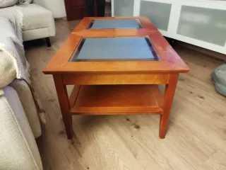 Mesa de centro madera y cristal