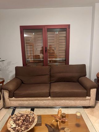 Sofás y sillón de piel marrón