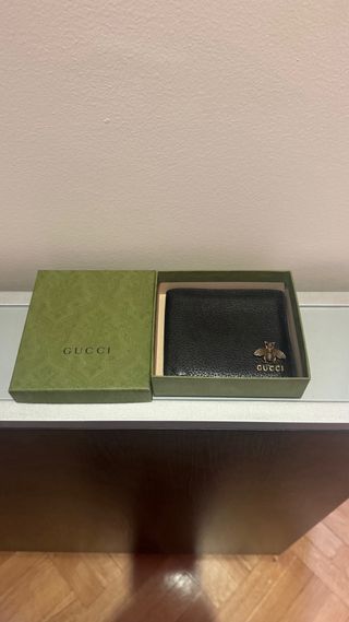 Monedero Gucci Animalier Cuero Negro