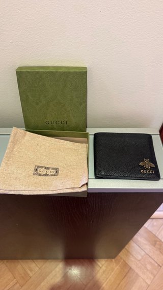 Monedero Gucci Animalier Cuero Negro