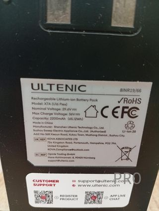 Aspiradora sin Cable - U16 Flex - Ultenic