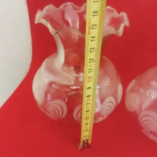 Tulipas antiguas cristal tallado 2 unidades