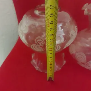 Tulipas antiguas cristal tallado 2 unidades