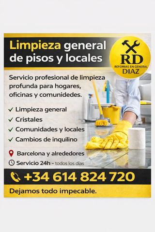 Limpieza general de pisos y locales