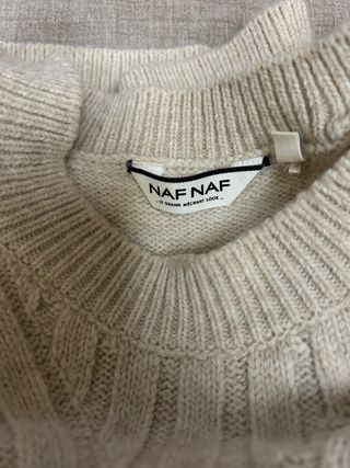Maglione intrecciato beige Donna Naf Naf