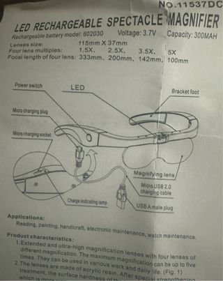 Gafas Lupa LED Recargables