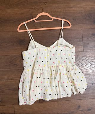 Blusa blanca lunares colores talla 44