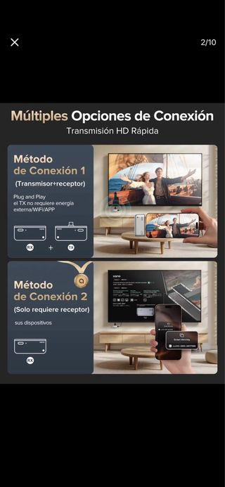 Transmisor y Receptor HDMI Inalámbrico Llano S850