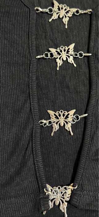 Top negro Shein mariposas XL