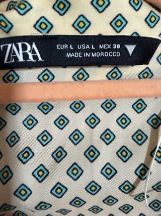 Camisa Zara Estampada Rombos Talla L