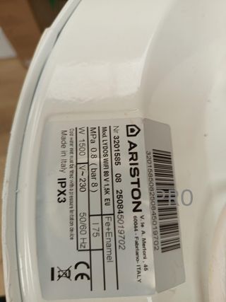 Termo Eléctrico 80 Litros Vertical Ariston