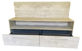 Mueble TV madera y cristal