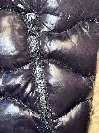 Giacca Blauer nera lucida con cappuccio