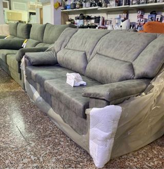 Sofá 2 plazas polipiel gris tenemos en camel