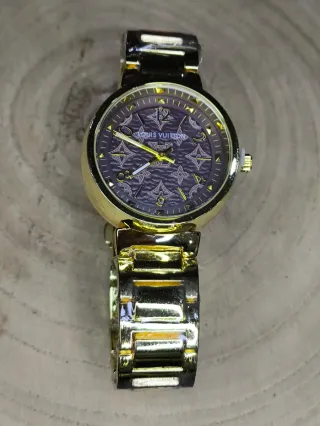 Reloj Louis Vuitton Dorado y Marrón