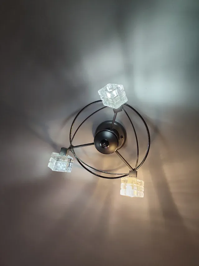 Plafón de techo moderno cristal y metal