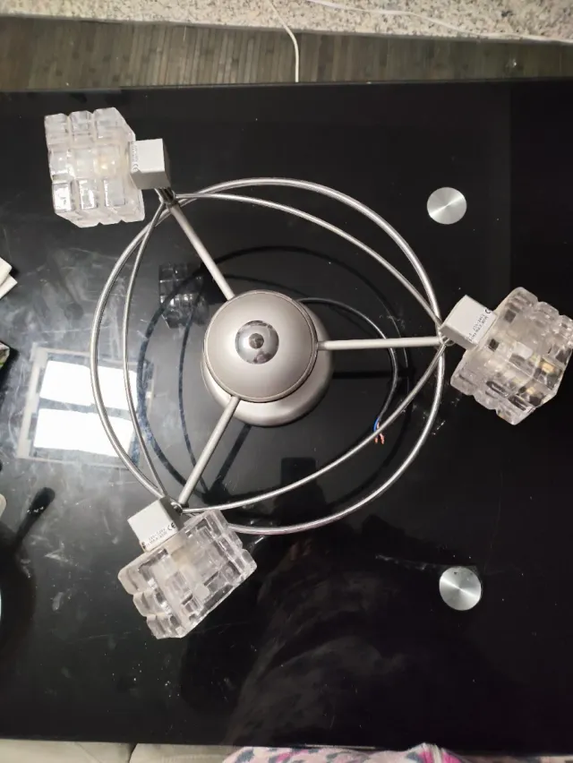 Plafón de techo moderno cristal y metal