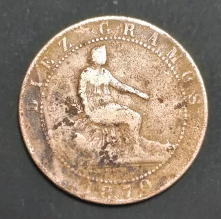 10 Céntimos 1870 Gobierno Provisional