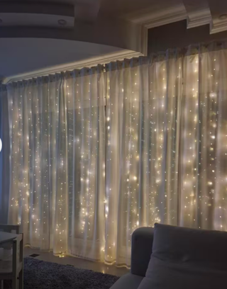 2 tende a luci LED calde 3x3 con telecomando USB