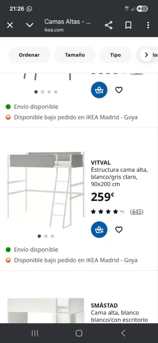 Litera IKEA VITVAL gris/blanco