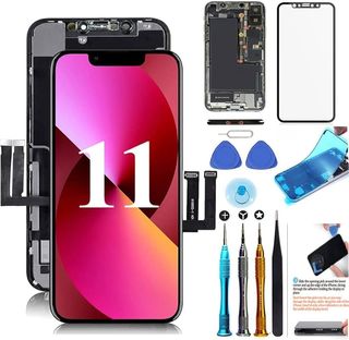Brinonac Pantalla para iPhone 11 Display, 6,1" LCD Táctil 3D Pantalla, Juego de Ensamblaje de Digitalizador con Herramientas de Reparación, Adhesivo y Vidrio Templado