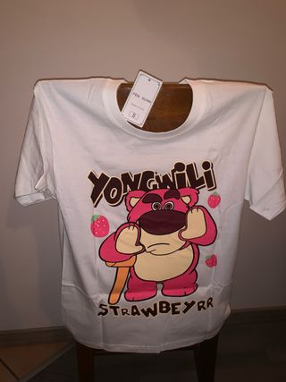 T-shirt donna stampa orso fragola