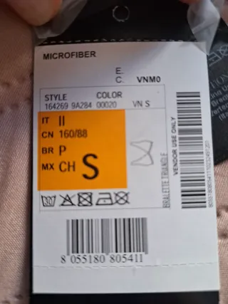 Reggiseno/top/bralette nuovo Armani taglia S