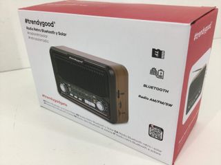 radio portatil trendygood radio retro bluetooth y solar