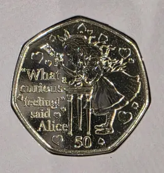 Monedas Isla de Man 50p 2021 Alice in Wonderland