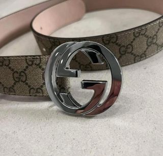 Cinturón Gucci GG Beige Marrón