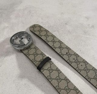 Cinturón Gucci GG Beige Marrón