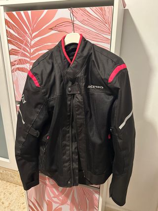 Chaqueta Moto Acerbis Negra y Rosa