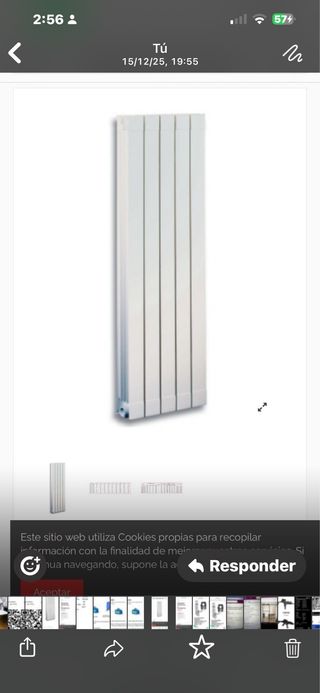 Radiador nuevo 180cm alto, 5 elementos