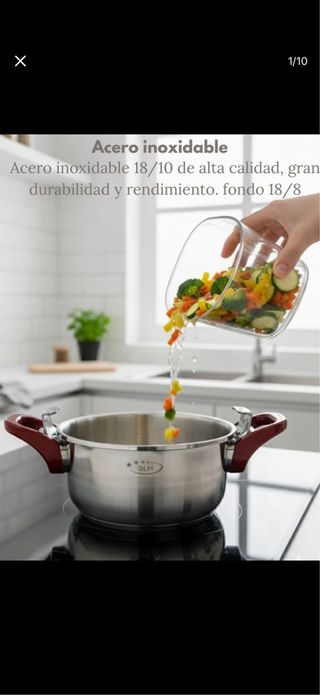 Olla a presión de acero inoxidable a estrenar 6L