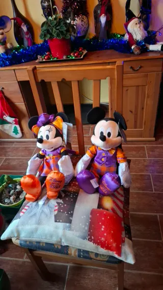 Pareja Peluches Mickey Minnie Halloween Disney