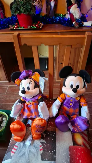 Pareja Peluches Mickey Minnie Halloween Disney