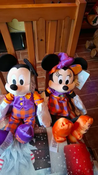 Pareja Peluches Mickey Minnie Halloween Disney
